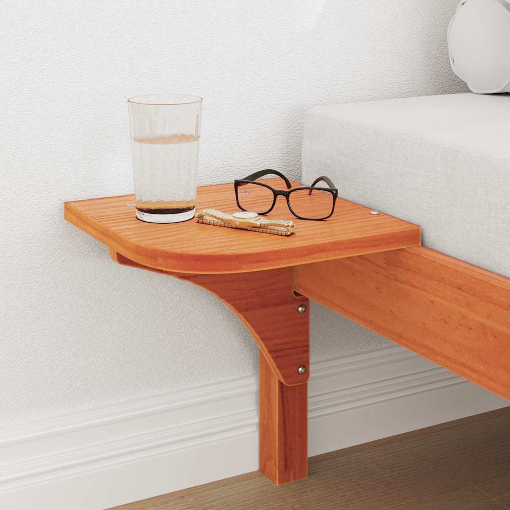 Bettgestell mit Nachttischen Braun 90 x 190 cm Wachsbraun